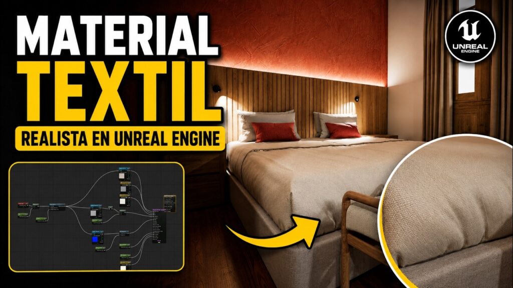 GALERIA DE INFOGRAFÍAS Material textil realista sobre una cama en Unreal Engine